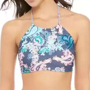 True Craft Reversible High Neck Adjustable Halter Bikini Swim Top Size Medium